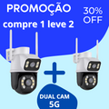 Câmera Dupla 5g Wi-Fi Full HD 1480p A prova de Água + Cartão de Memória 32gb de Brinde HOJE