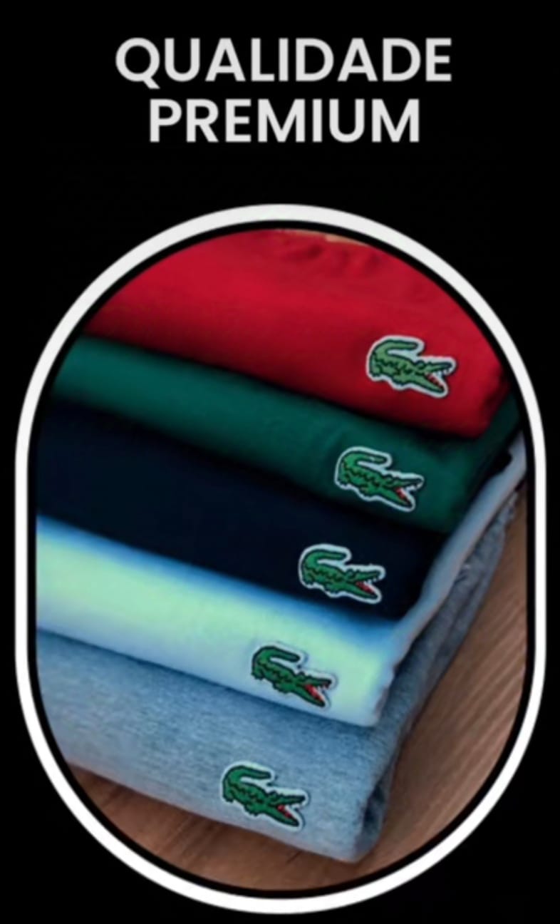 05 Camisas Lacoste - Compre 1 Leve 5 + Brinde 3 Cuecas OFERTA SOMENTE HOJE