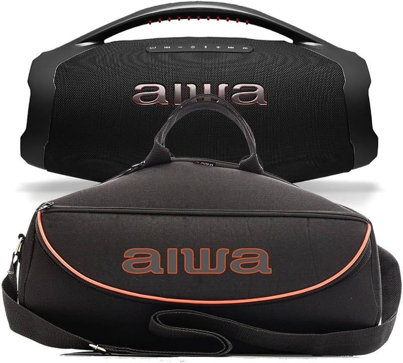 AIWA, Caixa de Som Boombox BBS01, 200W RMS, IP66 com Alça, 30h de Bateria, Bluetooth 5.3,TWS + Bolsa de Brinde