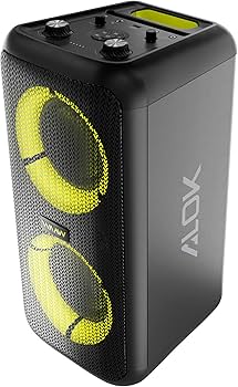 WAAW ALOK Caixa de Som INFINITE 200 Bluetooth, Tipo Torre, 4 Alto-Falantes com LED's Dinâmicos, TWS, 160W RMS + 2 Microfones