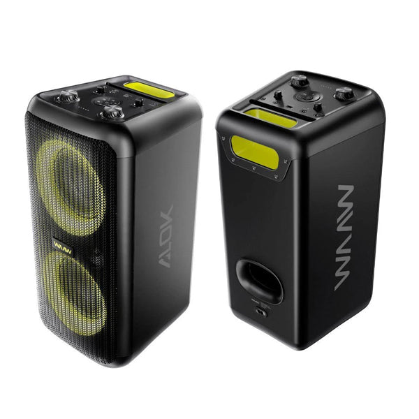 WAAW ALOK Caixa de Som INFINITE 200 Bluetooth, Tipo Torre, 4 Alto-Falantes com LED's Dinâmicos, TWS, 160W RMS + 2 Microfones