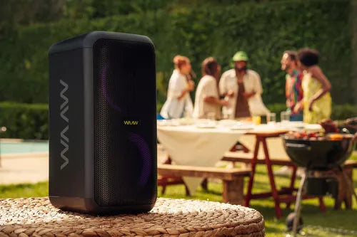 WAAW ALOK Caixa de Som INFINITE 200 Bluetooth, Tipo Torre, 4 Alto-Falantes com LED's Dinâmicos, TWS, 160W RMS + 2 Microfones