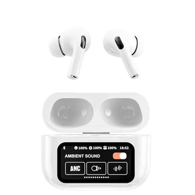 Pague 1 Leve 2 Fones De Ouvido Sem Fio A9 Pro Touch Screen - Tela Led - Cancelamento de Ruído