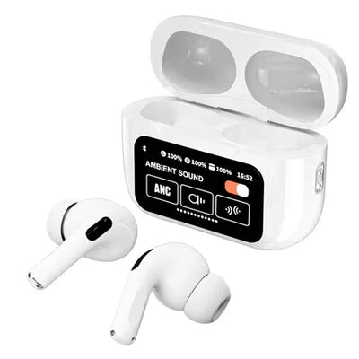 Pague 1 Leve 2 Fones De Ouvido Sem Fio A9 Pro Touch Screen - Tela Led - Cancelamento de Ruído