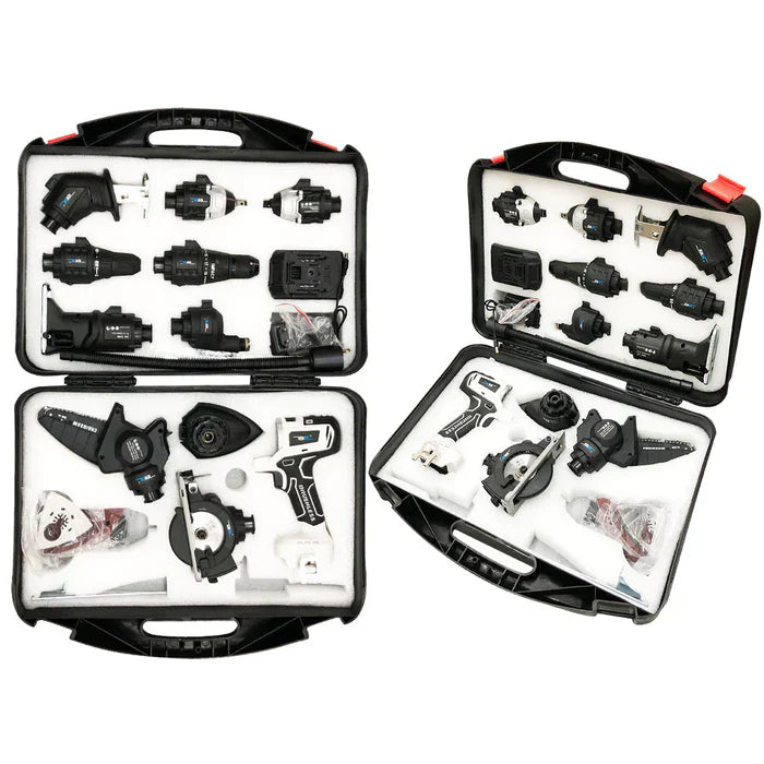 Kit 10 em 1 (Parafusadeira - Furadeira - Lixadeira - Serra - Martelete Elétrico - Mais 5) + Brinde