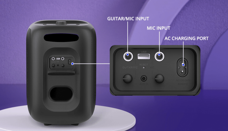 Caixa de Som Tronsmart Portátil com Microfone de Brinde- Led e Bluetooth 5.3  QUEIMA DE ESTOQUE