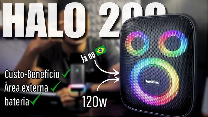 Caixa de Som Tronsmart Portátil com Microfone de Brinde- Led e Bluetooth 5.3  QUEIMA DE ESTOQUE