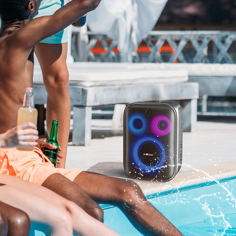 Caixa de Som Tronsmart Portátil com Microfone de Brinde- Led e Bluetooth 5.3  QUEIMA DE ESTOQUE