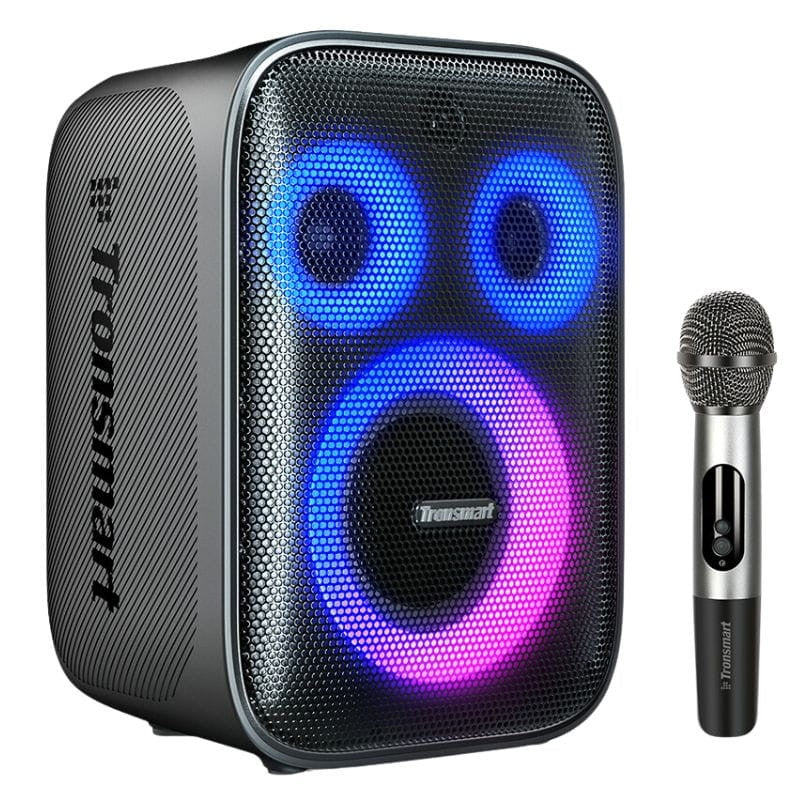 Caixa de Som Tronsmart Portátil com Microfone de Brinde- Led e Bluetooth 5.3  QUEIMA DE ESTOQUE