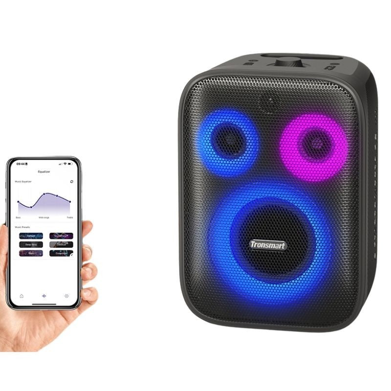 Caixa de Som Tronsmart Portátil com Microfone de Brinde- Led e Bluetooth 5.3  QUEIMA DE ESTOQUE